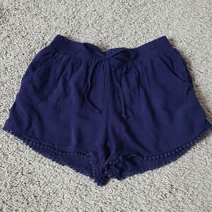 High Waist Rayon Elastic Shorts
